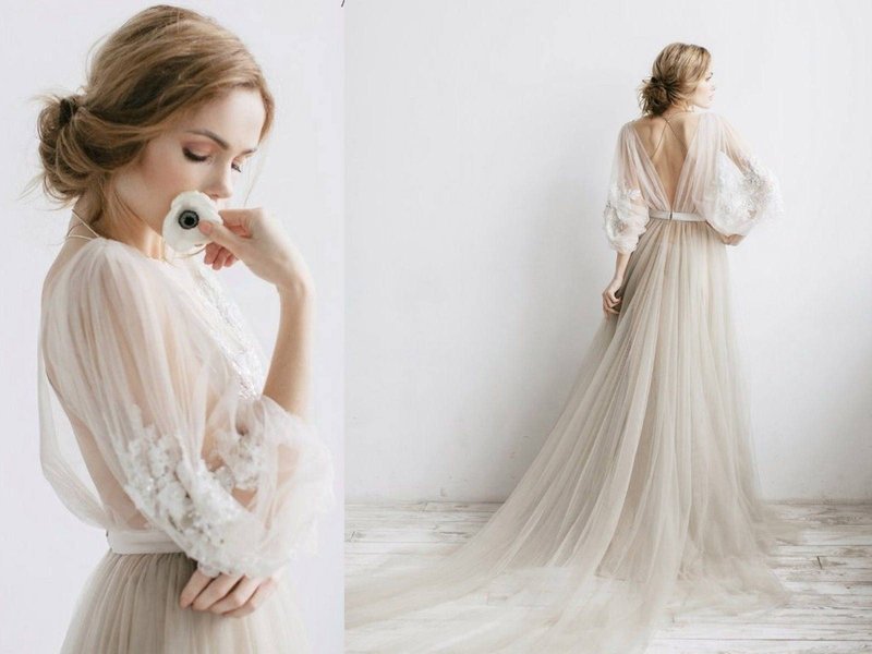 Свадебное платье с рукавами 
