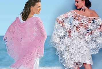 Как вязать шаль спицами: простые схемы с описанием 2