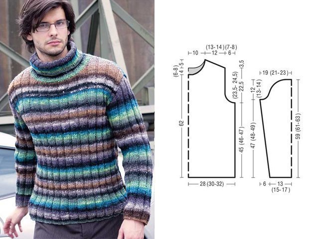Как связать мужской свитер спицами: простые схемы