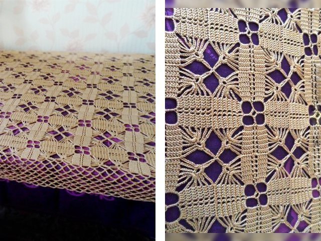Схемы вязания скатерти крючком для столов разной формы