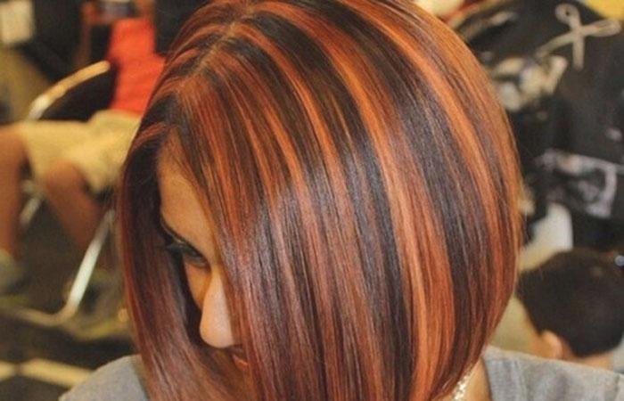 Рыжий оттенок мелирования волос