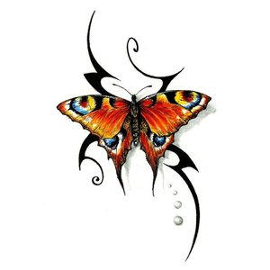 Цветной эскиз "Яркая бабочка"