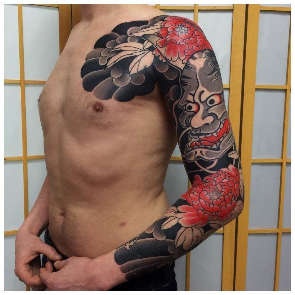 Мини тату в японском стиле для мужчин