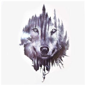 Мудрый волк - эскиз для тату