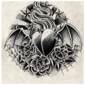 Черное сердце татуировка