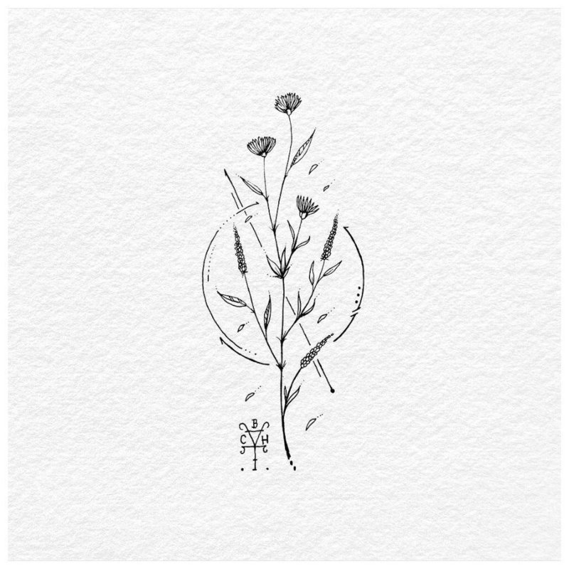 Эскиз тату цветка в стиле минимализм