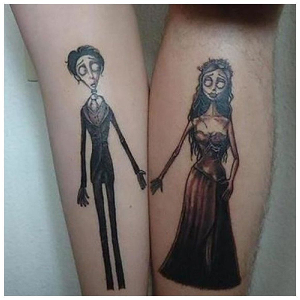 Эскизы двойных татуировок для влюбленных для вдохновения.