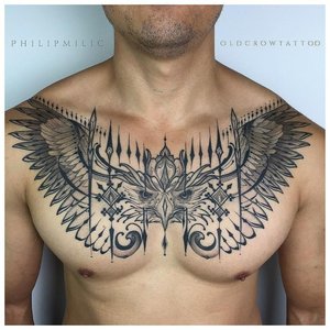 Анималистическая тематика тату мужчине на грудь
