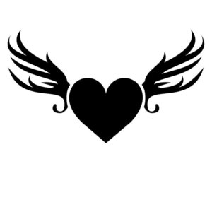 Сердце с крыльями - эскиз для тату 