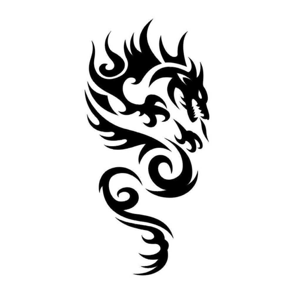 Татуировка дракон эскиз трайбл