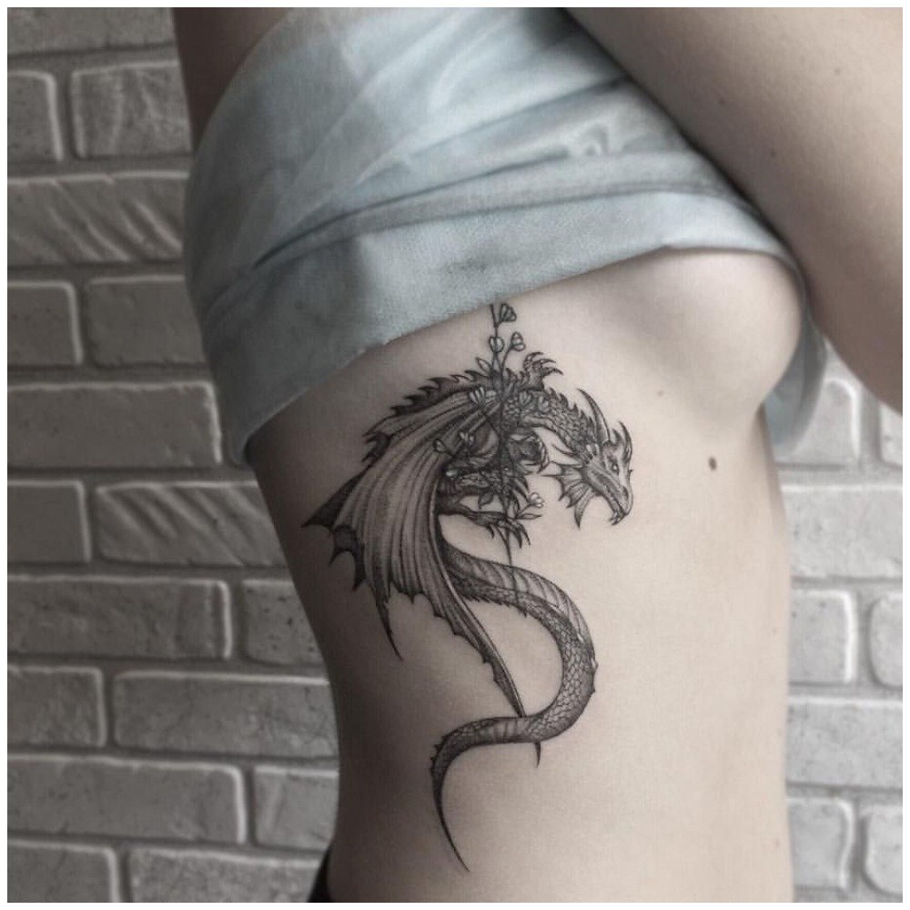 Татуировки для девушек дракончик