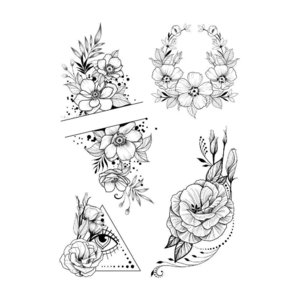 Оригинальные цветы эскиз для тату 