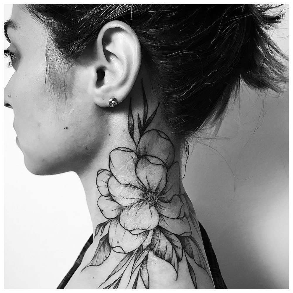 Идеи женских татуировок на шее со смыслом.