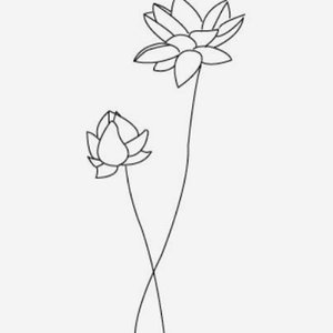 Эскиз тату цветы в стиле минимализм