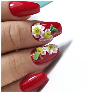 Лепка на ногтях - цветы