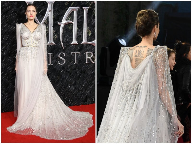 Анджелина Джоли в серебряном платье