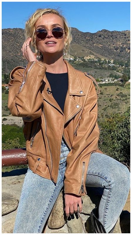 Полина Гагарина в модной куртке в Голливуде