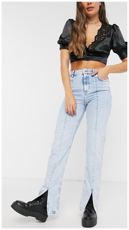 Стильные джинсы с разрезами фото