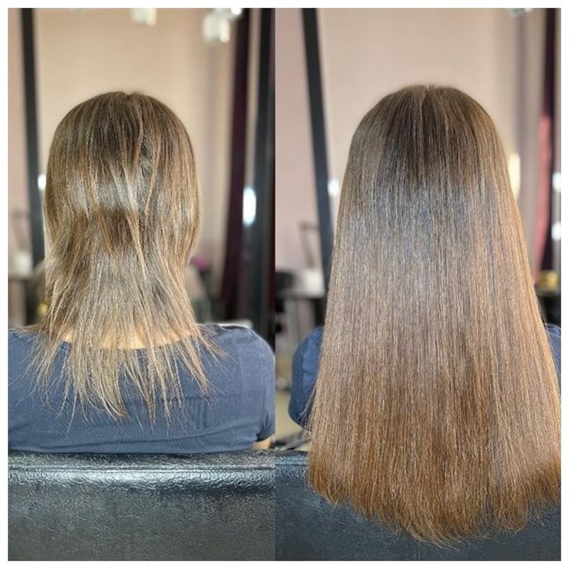Фото волос до и после наращивания