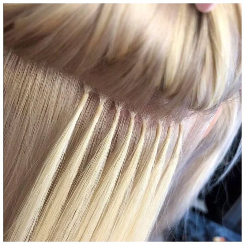 Капсульное наращивание волос блонд фото