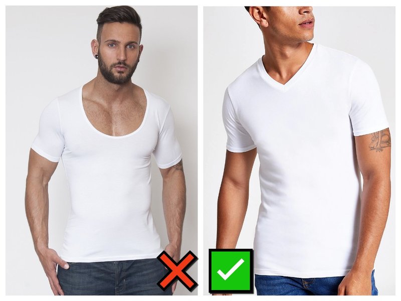 Мужские футболки с глубоким вырезом