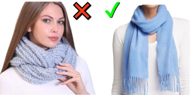 Как носить вязаный шарф зимой