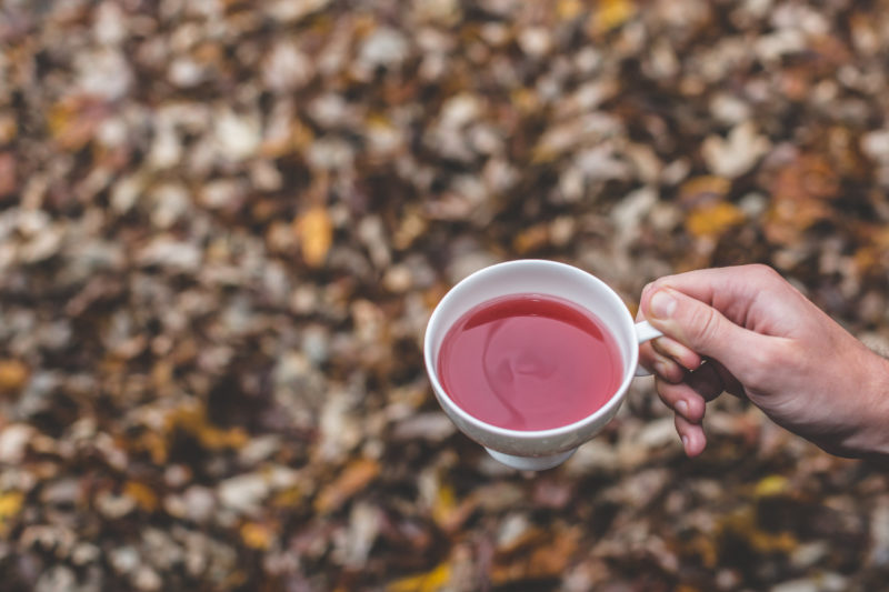 Осенний пейзаж и чай